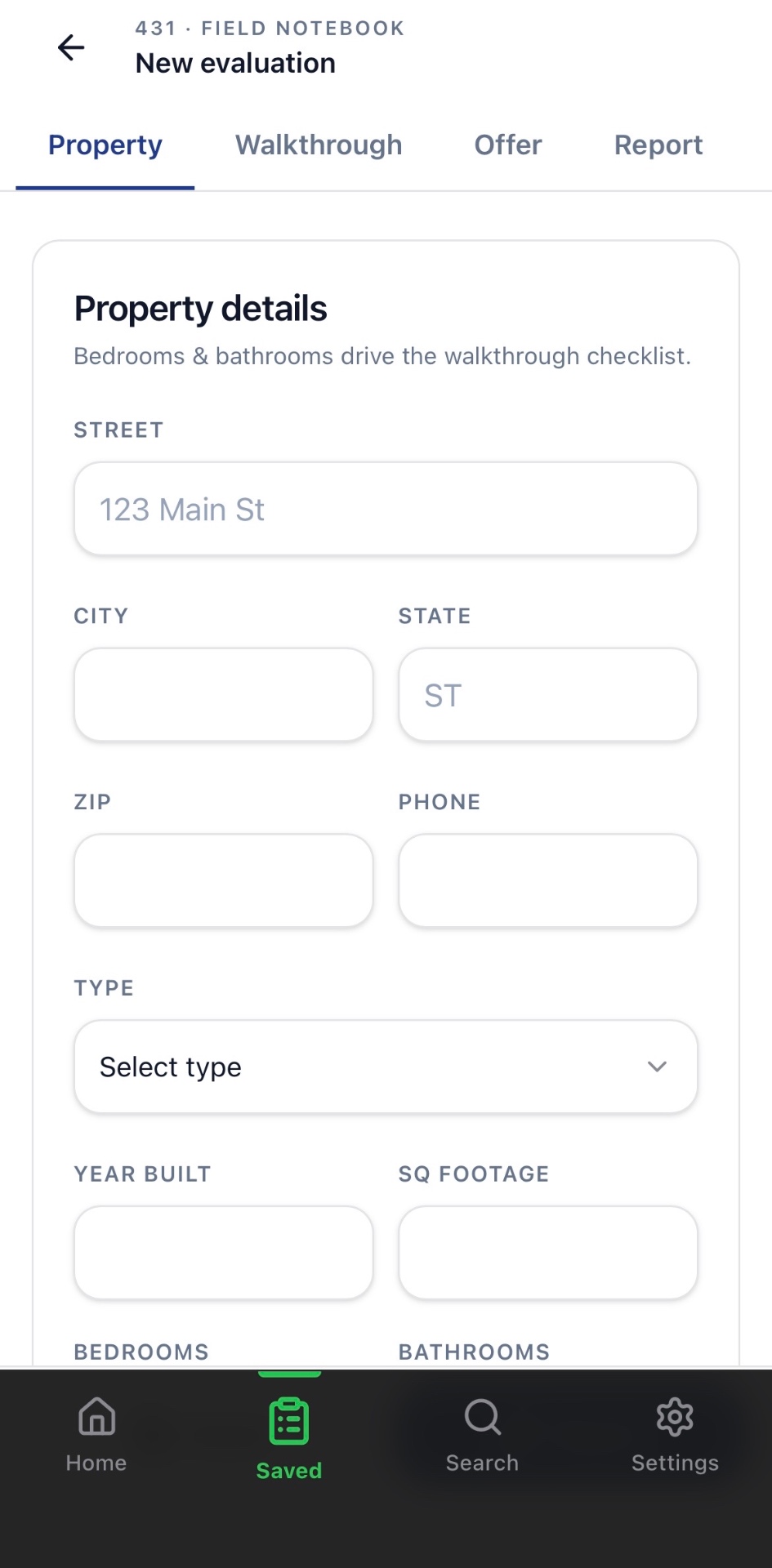 Capture property details fast